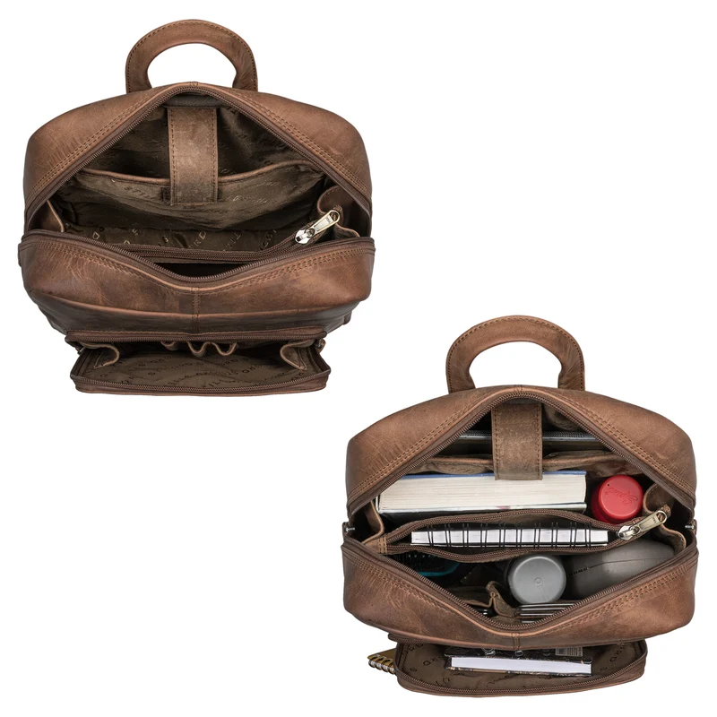 "Walker" Leder Rucksack Daypack Klein Robust