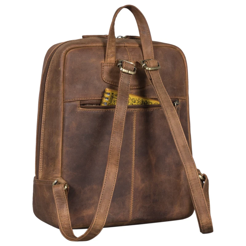 "Walker" Leder Rucksack Daypack Klein Robust