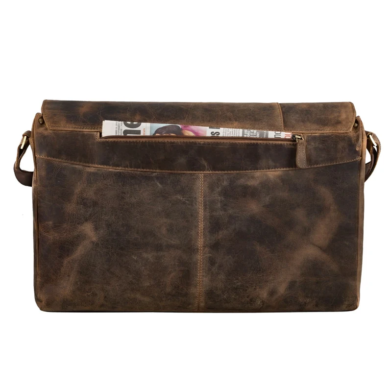 B-WARE "Maximus" XXL Leder Umhängetasche