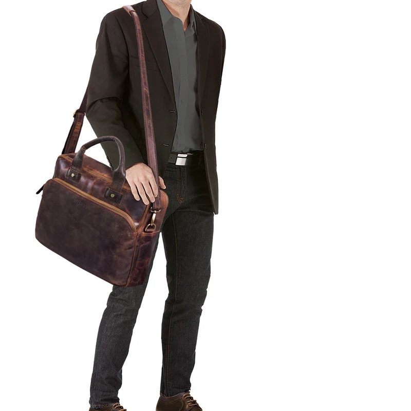 B-WARE "Hector" Große Business Ledertasche für Herren