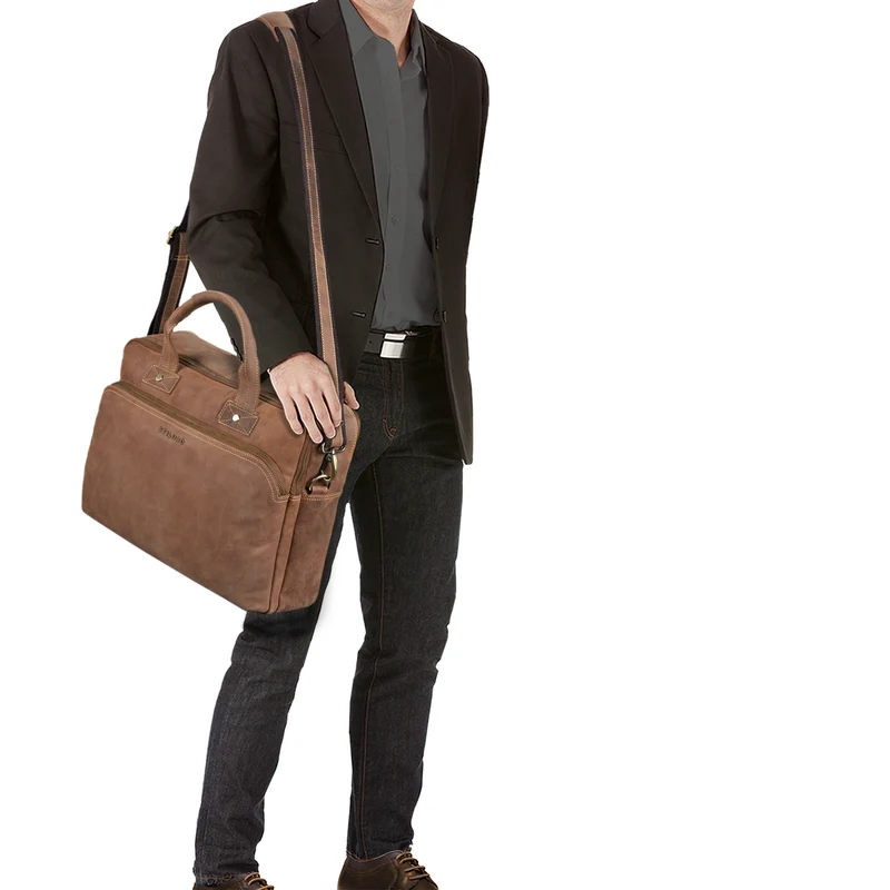 B-WARE "Hector" Große Business Ledertasche für Herren