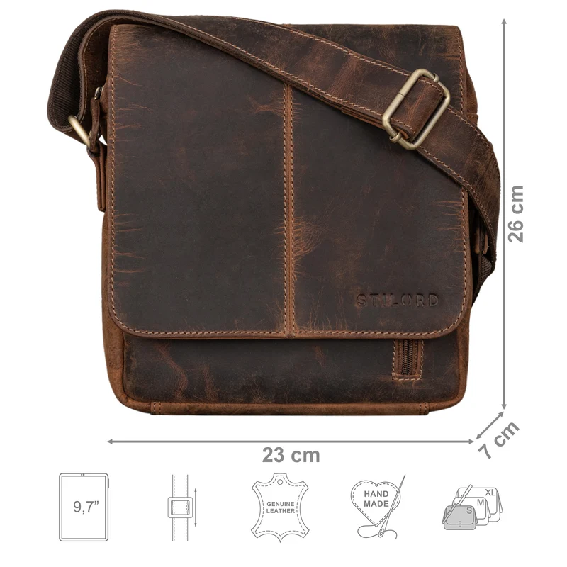 "Matt" Herrenhandtasche Leder Umhängetasche Männner Vintage