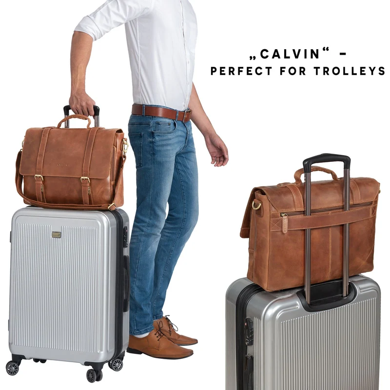 B-WARE "Calvin" Businesstasche Leder Groß