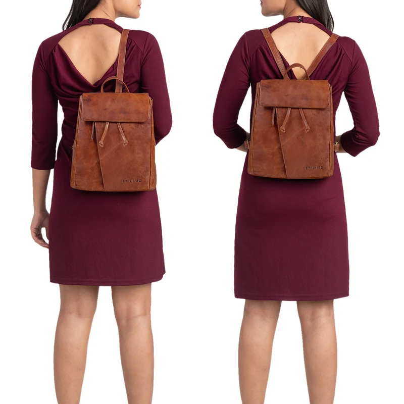 "Anita" Lederrucksack Damen Klein Vintage