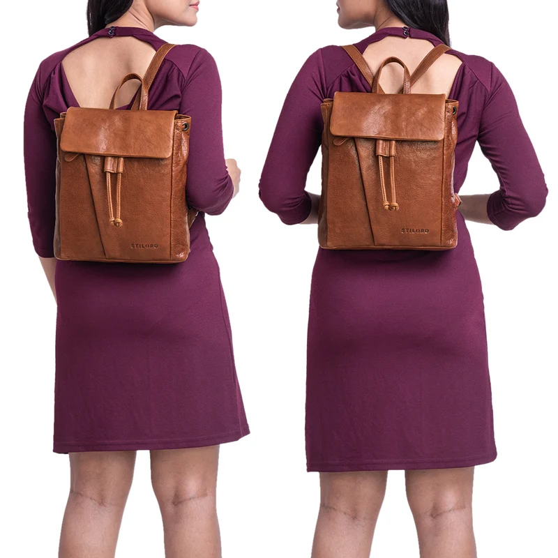"Anita" Lederrucksack Damen Klein Vintage