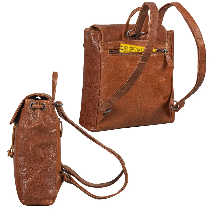 "Anita" Lederrucksack Damen Klein Vintage