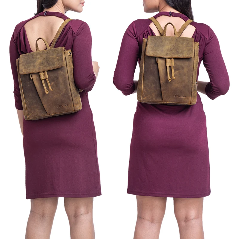 "Anita" Lederrucksack Damen Klein Vintage