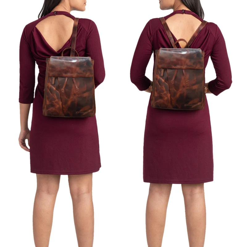 "Anita" Lederrucksack Damen Klein Vintage