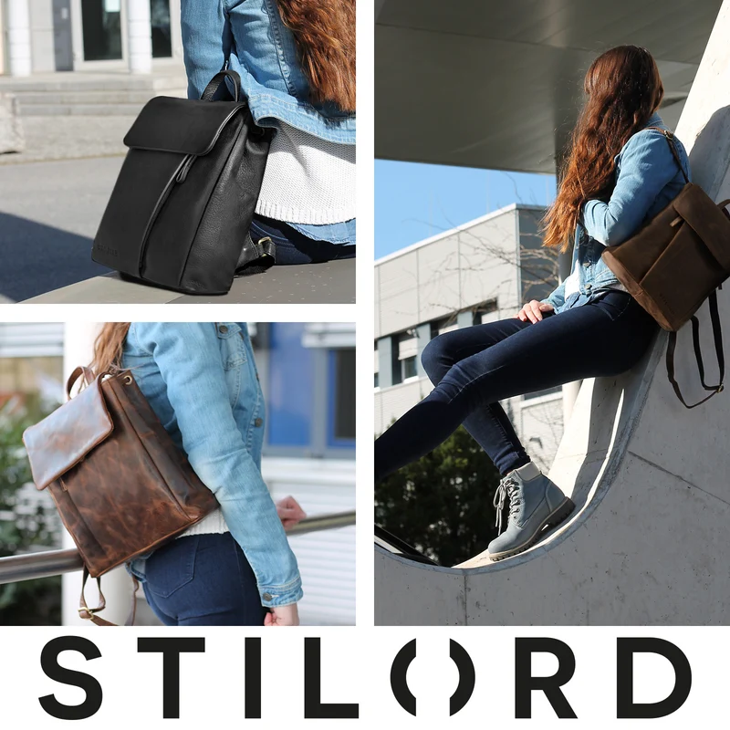 "Anita" Lederrucksack Damen Klein Vintage