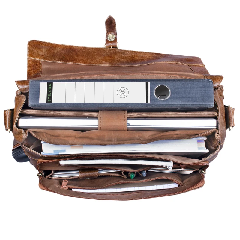 B-WARE "Merlin" Vintage Leder Umhängetasche Damen Herren