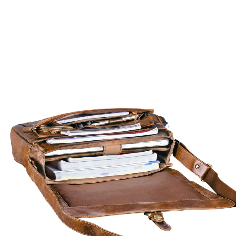 B-WARE "Merlin" Vintage Leder Umhängetasche Damen Herren