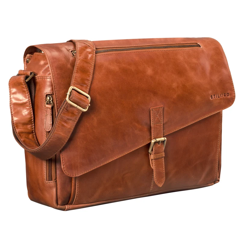 B-WARE "Merlin" Vintage Leder Umhängetasche Damen Herren