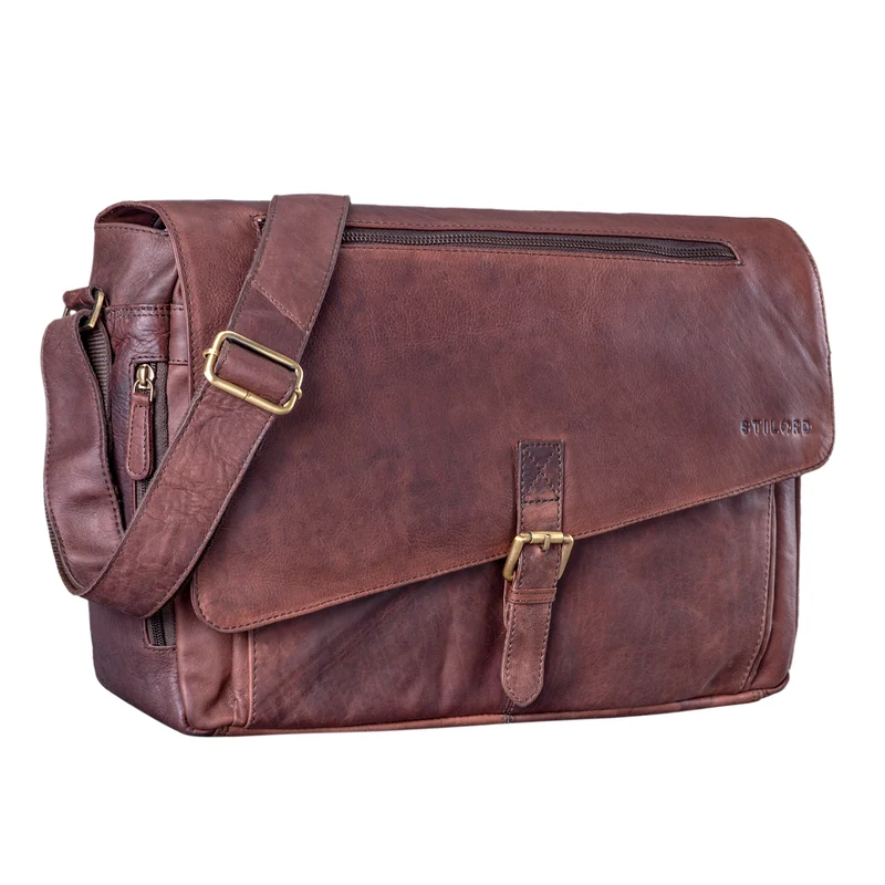 B-WARE "Merlin" Vintage Leder Umhängetasche Damen Herren