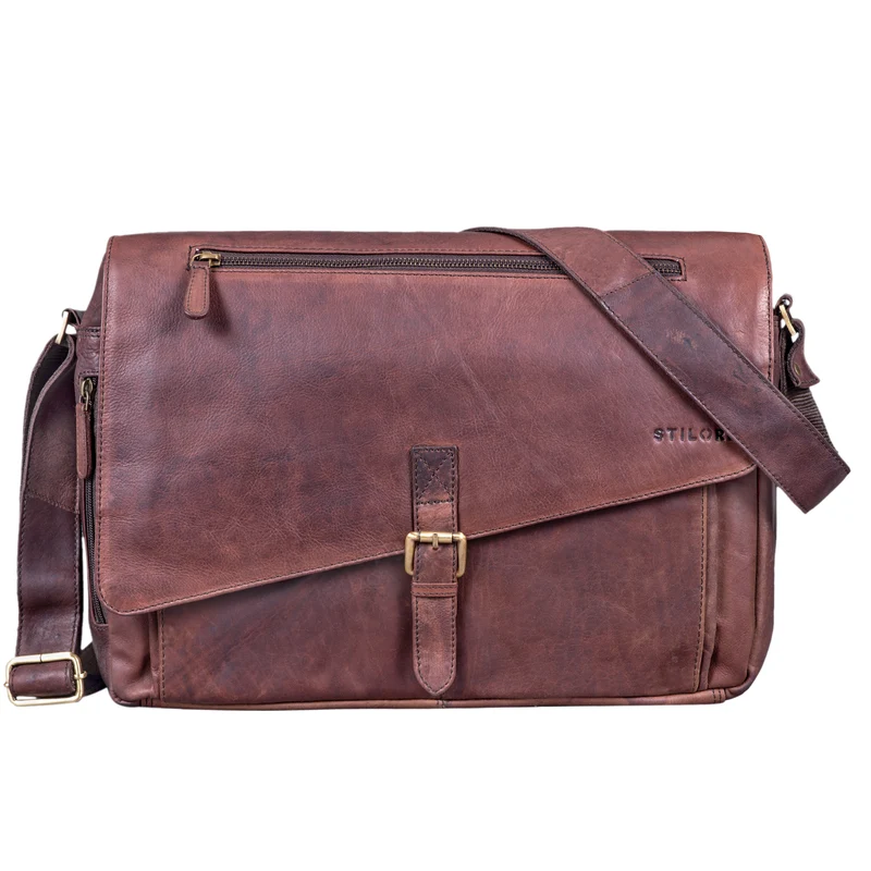 B-WARE "Merlin" Vintage Leder Umhängetasche Damen Herren