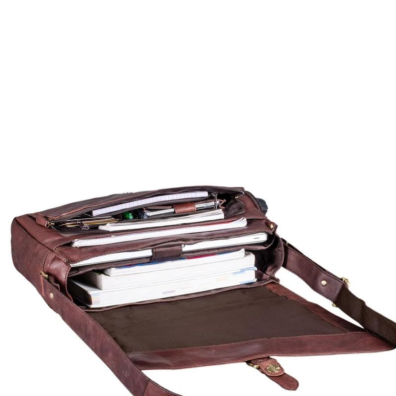 B-WARE "Merlin" Vintage Leder Umhängetasche Damen Herren