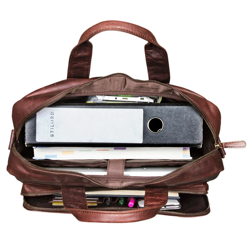 B-WARE "Leandro" Ledertasche Herren Laptoptasche 15.6 Zoll
