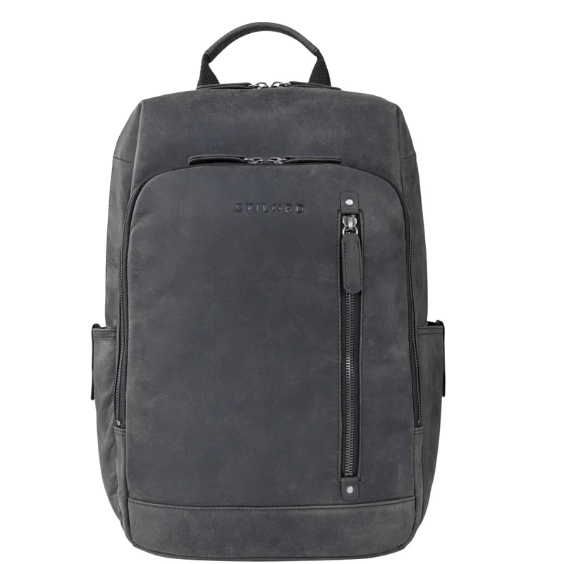 "Johnson" Lederrucksack Herren Business Vintage - Laptop Rucksack 13 Zoll Rindsleder