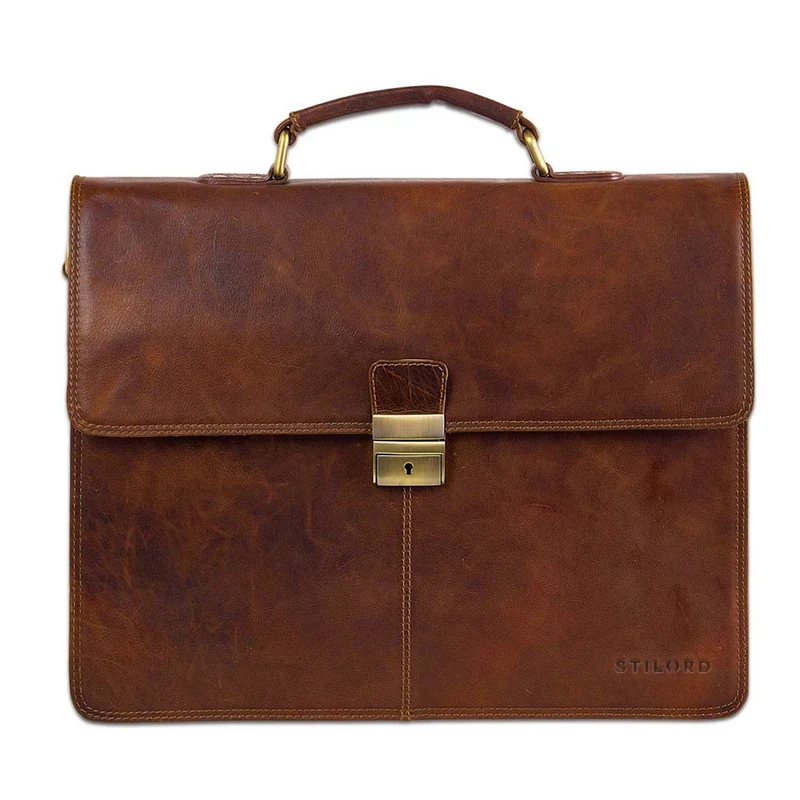 B-WARE "Edward" Herren Aktentasche Dokumententasche Laptop echtes Leder