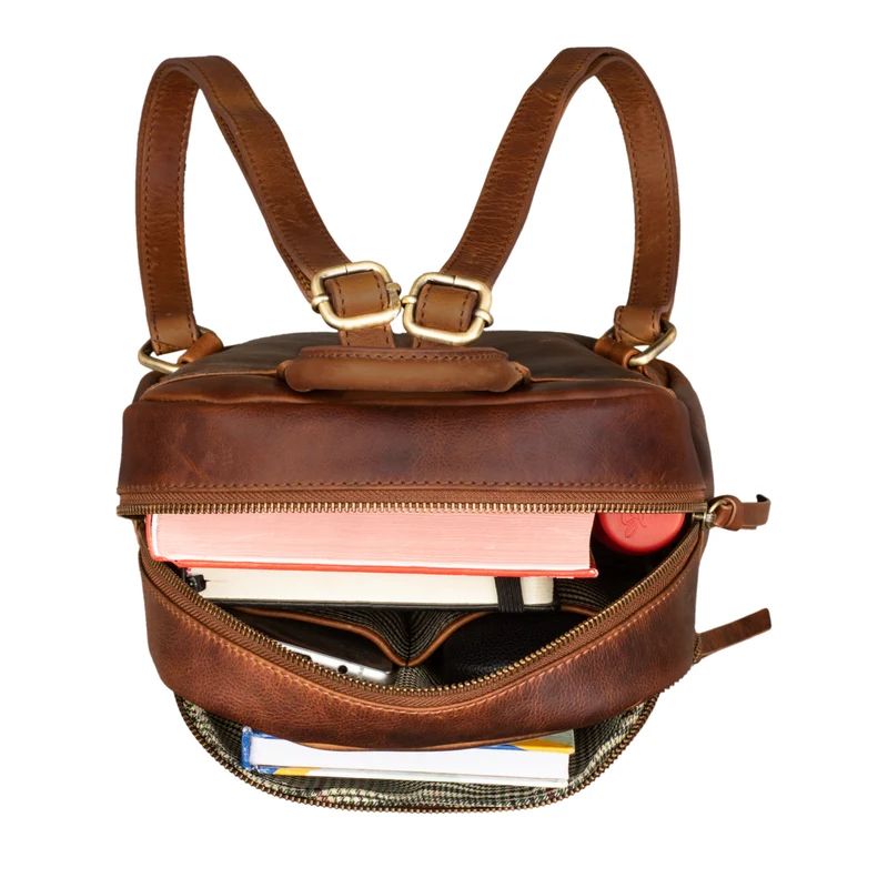 "Alba" Kleiner Leder Rucksack Damen Vintage