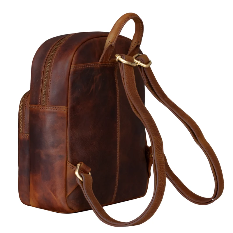 "Alba" Kleiner Leder Rucksack Damen Vintage