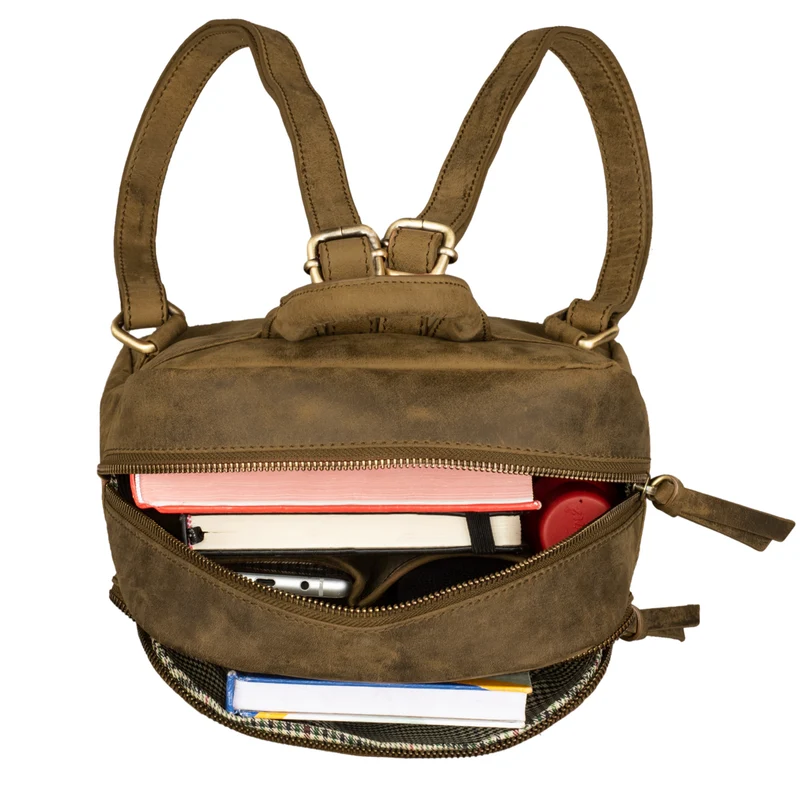 "Alba" Kleiner Leder Rucksack Damen Vintage