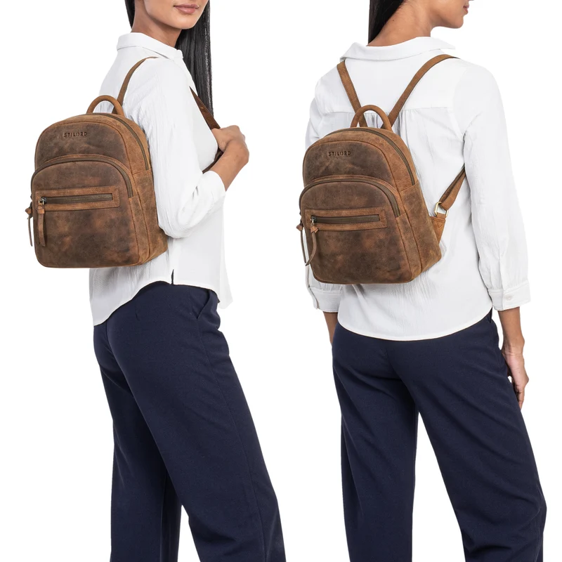 "Alba" Kleiner Leder Rucksack Damen Vintage