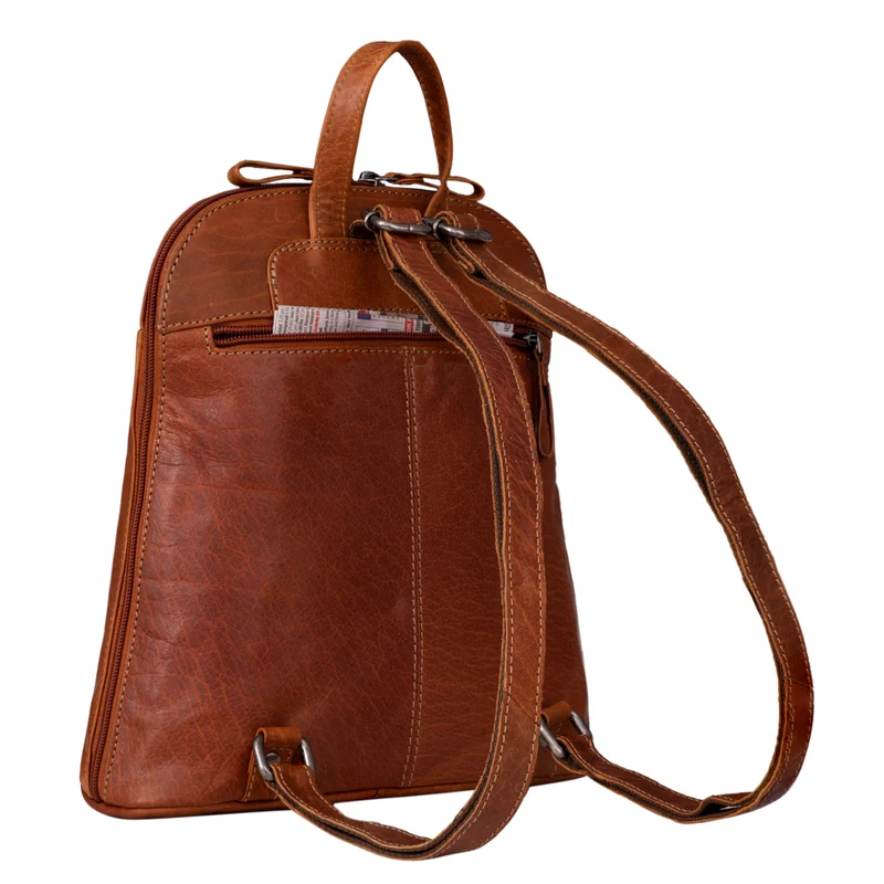 "Olivia" City Rucksack Damen Leder Rucksackhandtasche Daypack