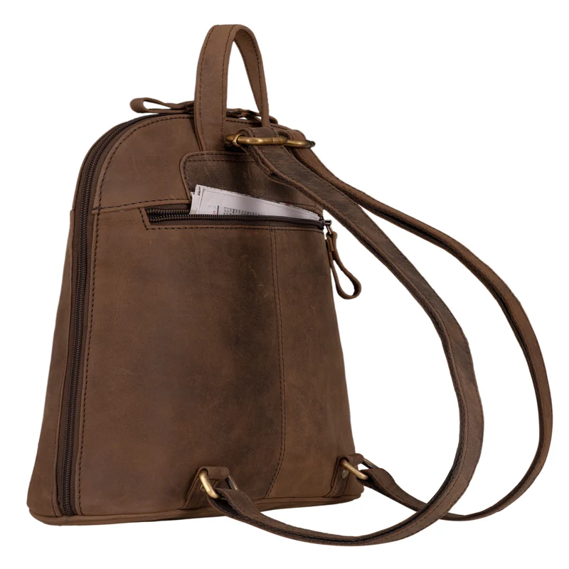 "Olivia" City Rucksack Damen Leder Rucksackhandtasche Daypack