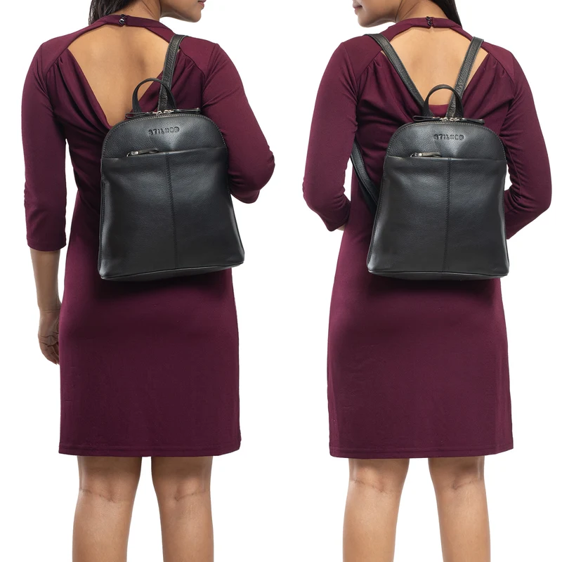 "Olivia" City Rucksack Damen Leder Rucksackhandtasche Daypack