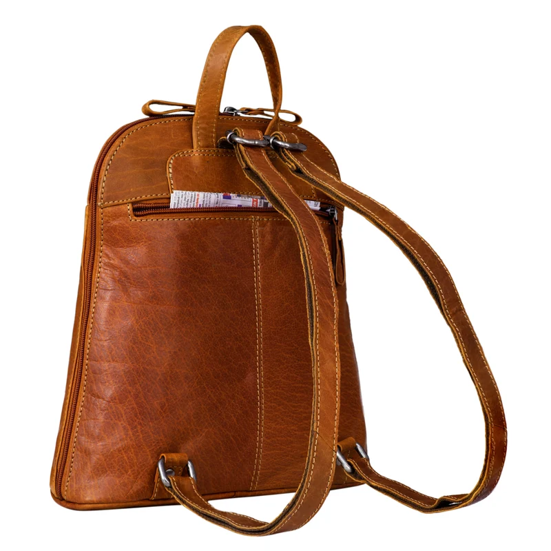 "Olivia" City Rucksack Damen Leder Rucksackhandtasche Daypack
