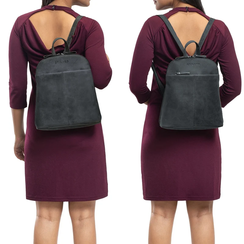 "Olivia" City Rucksack Damen Leder Rucksackhandtasche Daypack