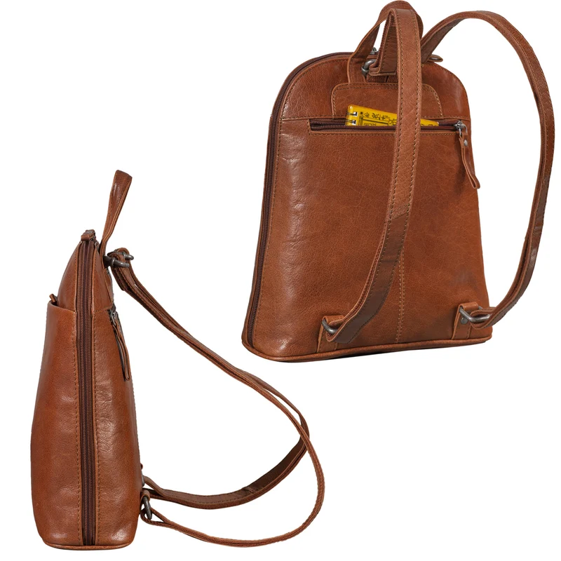 "Olivia" City Rucksack Damen Leder Rucksackhandtasche Daypack