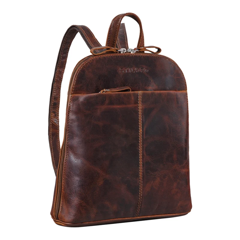 "Olivia" City Rucksack Damen Leder Rucksackhandtasche Daypack
