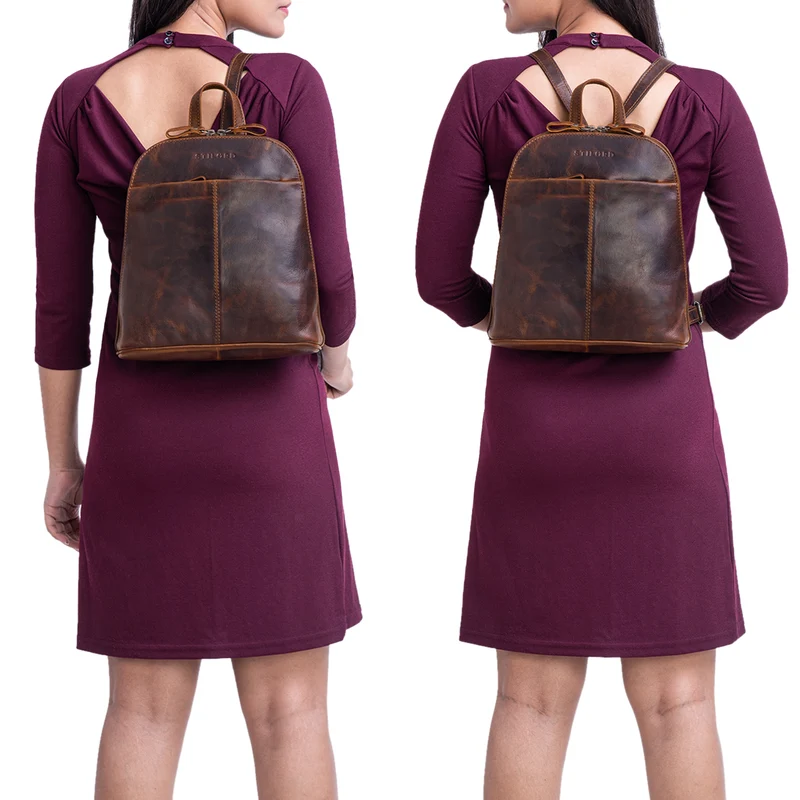 "Olivia" City Rucksack Damen Leder Rucksackhandtasche Daypack