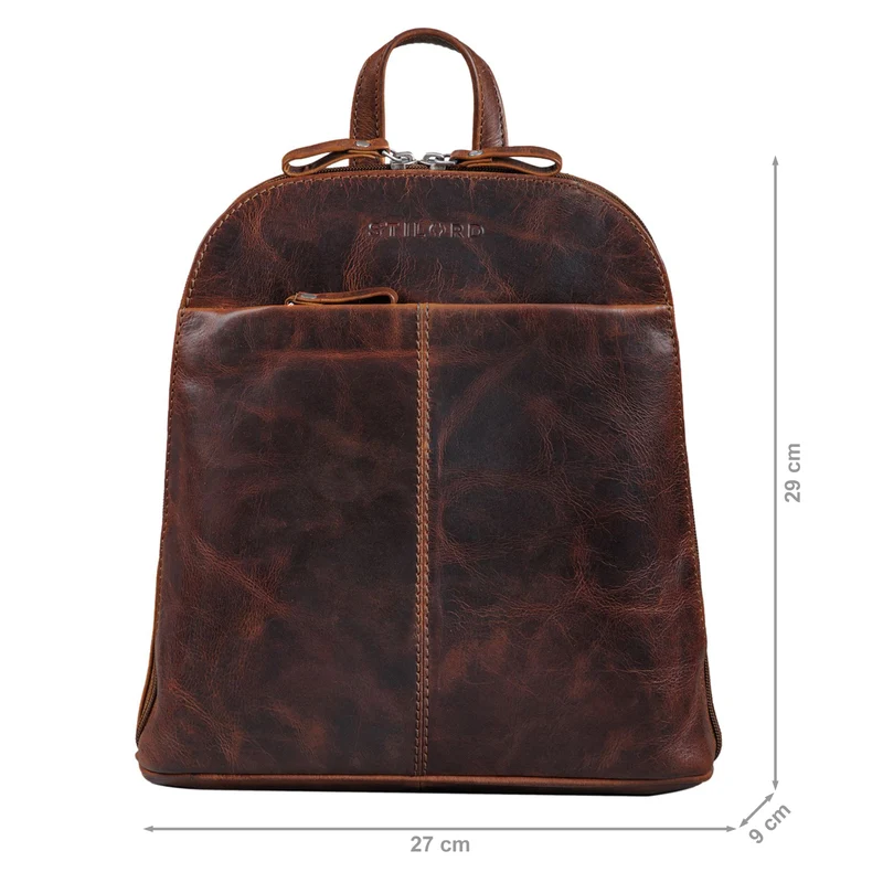 "Olivia" City Rucksack Damen Leder Rucksackhandtasche Daypack