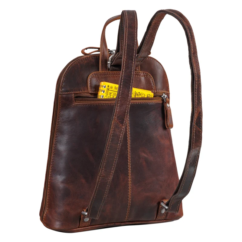 "Olivia" City Rucksack Damen Leder Rucksackhandtasche Daypack