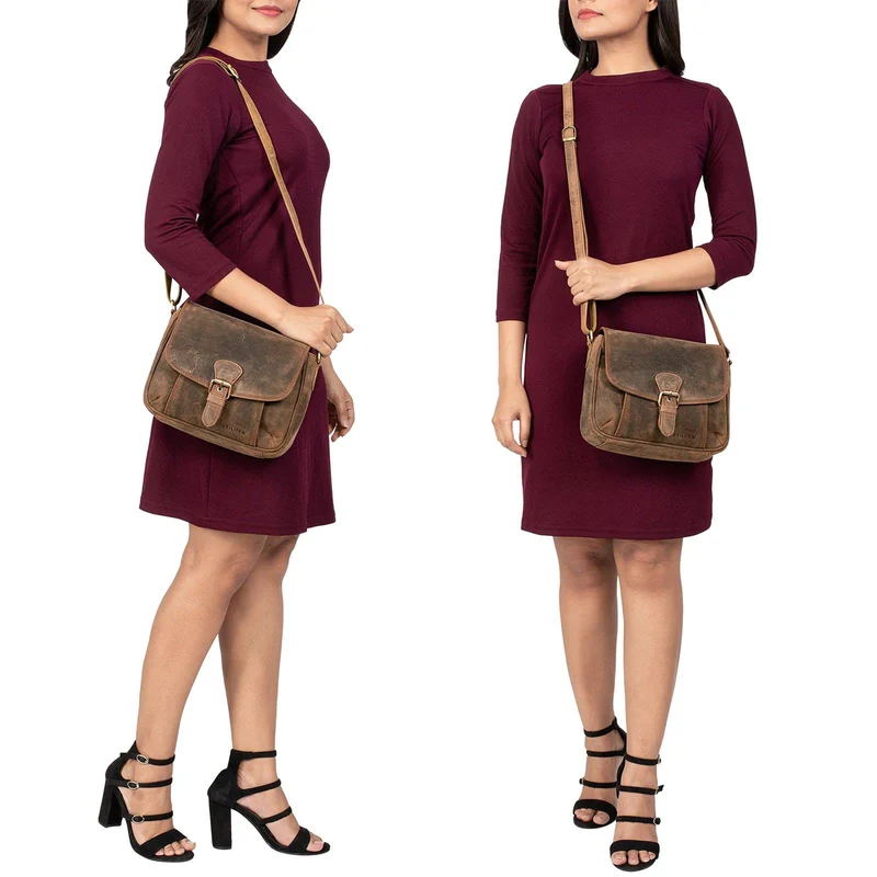 "Violeta" Leder Umhängetasche Damen Vintage