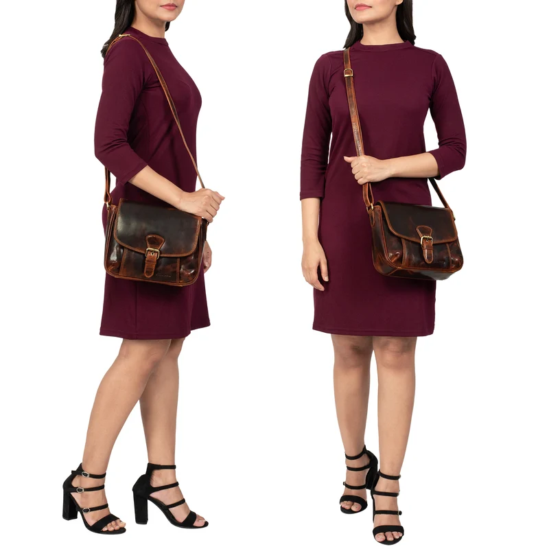 "Violeta" Leder Umhängetasche Damen Vintage
