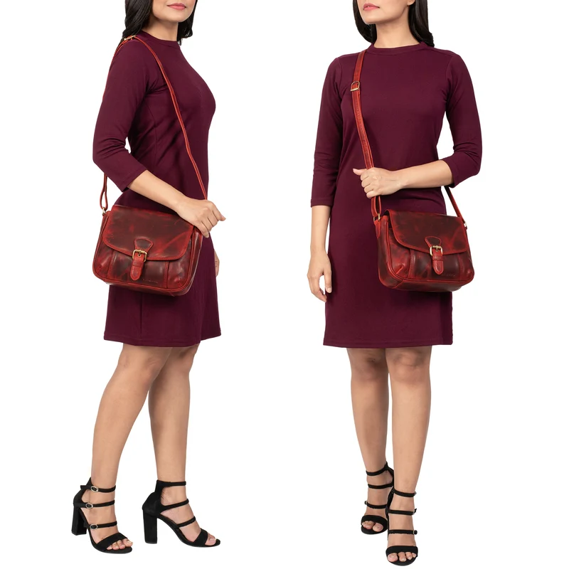 "Violeta" Leder Umhängetasche Damen Vintage
