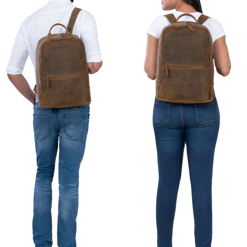"Kellis" Vintage Lederrucksack Groß Herren Damen 15 Zoll Laptop Echtleder