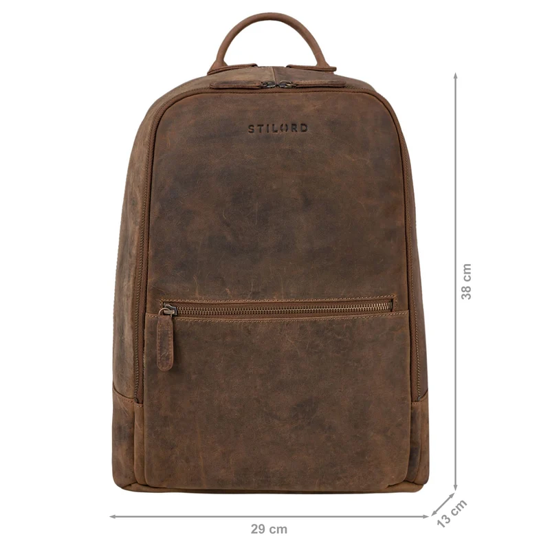 "Kellis" Vintage Lederrucksack Groß Herren Damen 15 Zoll Laptop Echtleder