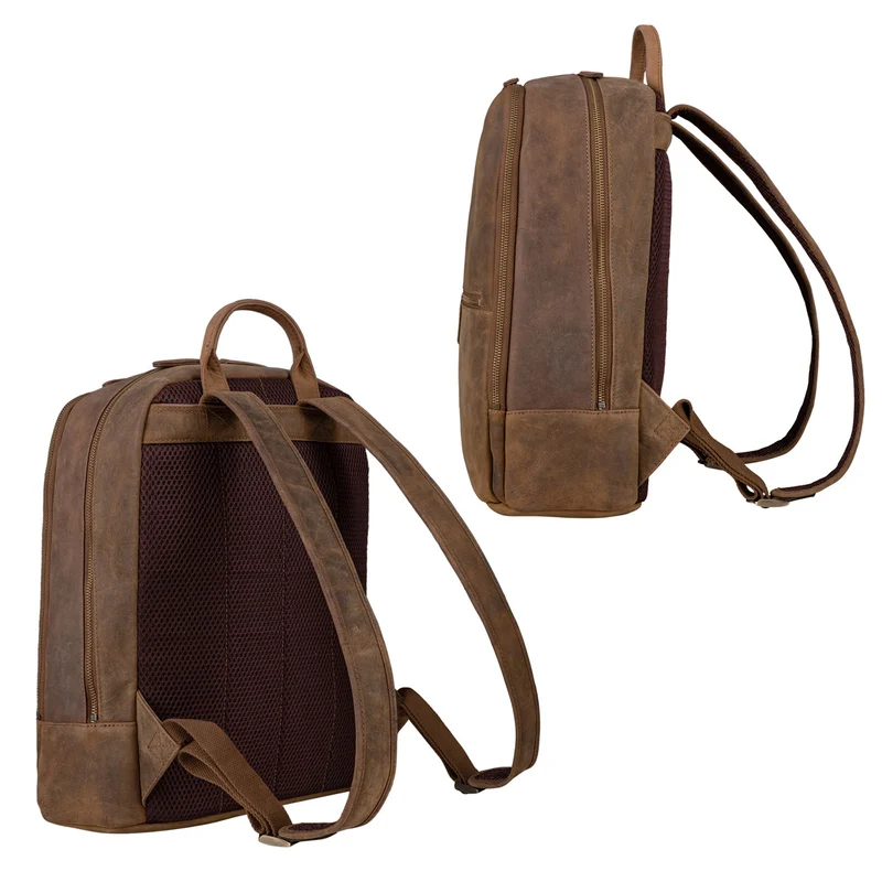 "Kellis" Vintage Lederrucksack Groß Herren Damen 15 Zoll Laptop Echtleder