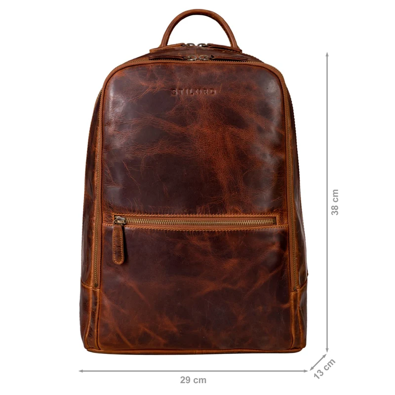 "Kellis" Vintage Lederrucksack Groß Herren Damen 15 Zoll Laptop Echtleder