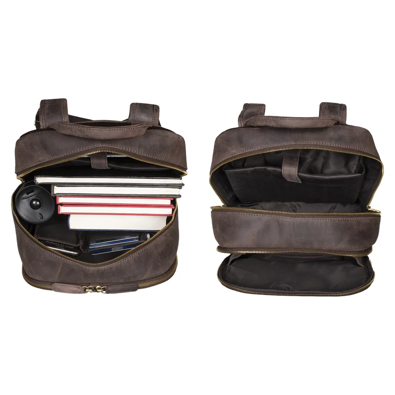 "Kellis" Vintage Lederrucksack Groß Herren Damen 15 Zoll Laptop Echtleder