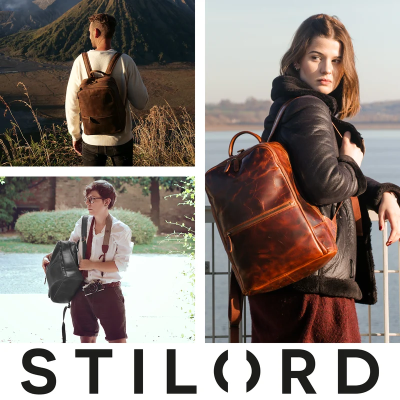 "Kellis" Vintage Lederrucksack Groß Herren Damen 15 Zoll Laptop Echtleder