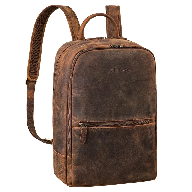 "Kellis" Vintage Lederrucksack Groß Herren Damen 15 Zoll Laptop Echtleder