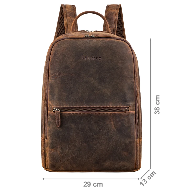 "Kellis" Vintage Lederrucksack Groß Herren Damen 15 Zoll Laptop Echtleder