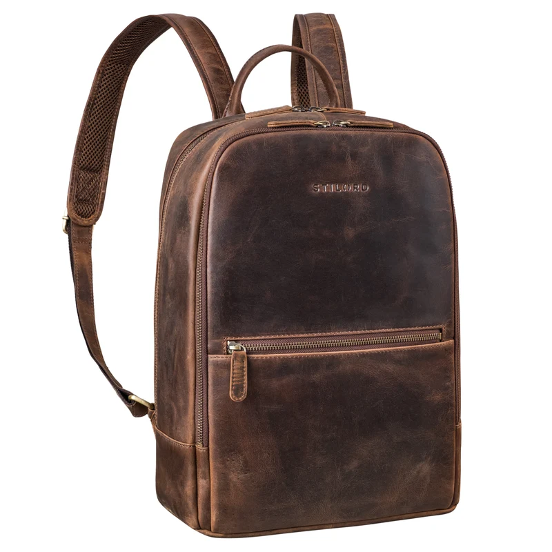 "Kellis" Vintage Lederrucksack Groß Herren Damen 15 Zoll Laptop Echtleder