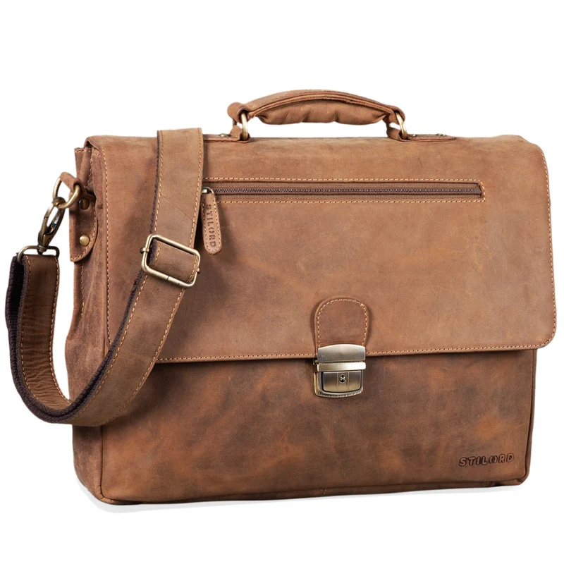 B-WARE "Carter" Vintage Businesstasche Leder Groß