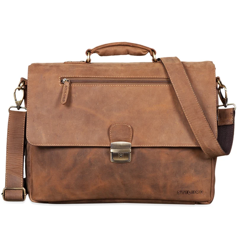 B-WARE "Carter" Vintage Businesstasche Leder Groß